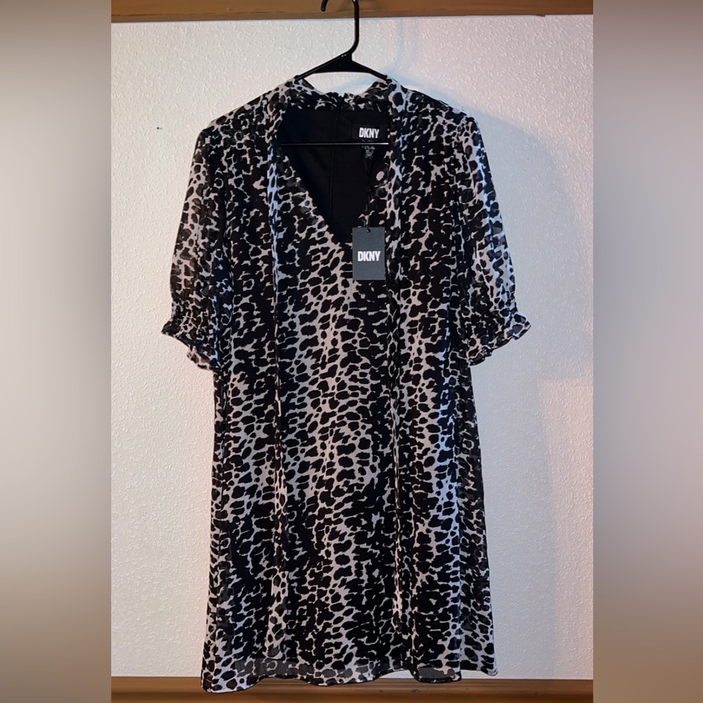 NWT DKNY Leopard Print Cocktail Dress